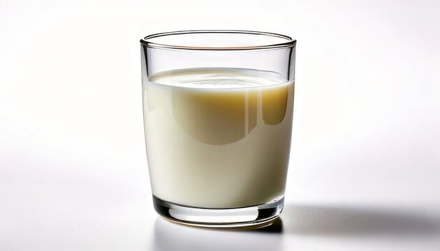 Glass of Milk on White Background, Healthy Drink.