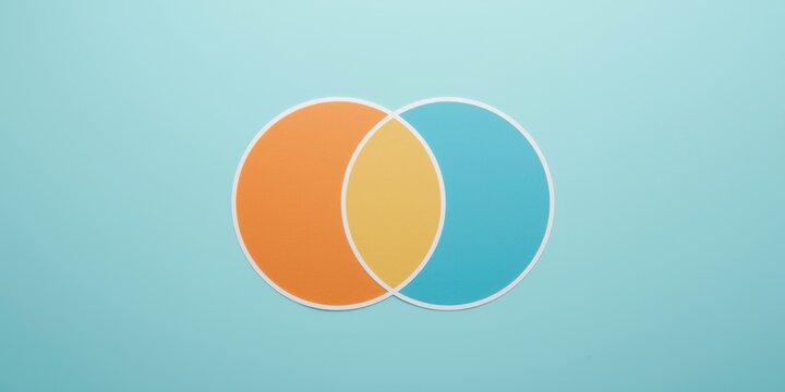 Overlapping Colored Circles on a Light Blue Background