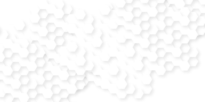 white hexagonal hexagon modern technology creative emboss light honeycomb polygonal web. abstract geometric science and mosaic tile with template texture background.
