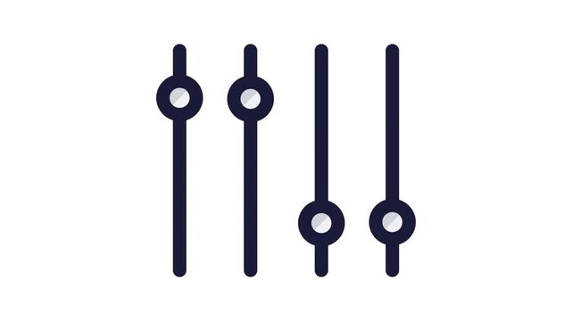 Minimalist Audio Mixer Slider Animation Flat Design UI Icon Loop