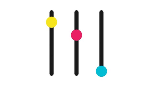 Minimalist Audio Equalizer Sliders Animation Flat UI Design Graphic Background Loop