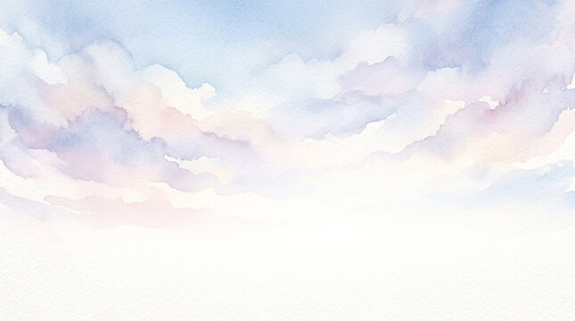 Soft pastel sky with fading clouds at dawn. Minimalist white horizon gradient for serene backgrounds.