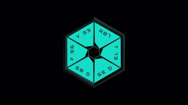 Abstract Sci-Fi Geometric Hexagon HUD Element Animation.