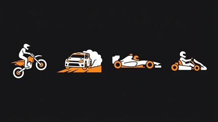 Fototapeta premium Motorsport icons for racing and competition.
