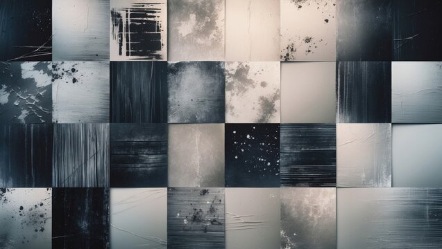 Textured Abstract Background Collage in Grey and Black Tones