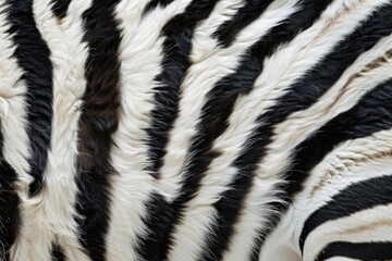 Naklejka premium Zebra fur showing a detailed close up of its black and white striped pattern