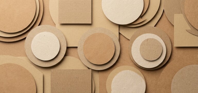Geometric Abstract Layered Paper Cutout Art