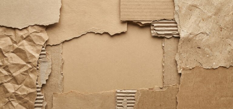 Handmade Abstract Craft Paper Texture Composition