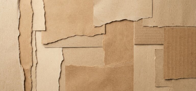 Eco Conscious Recycled Paper Collage Background
