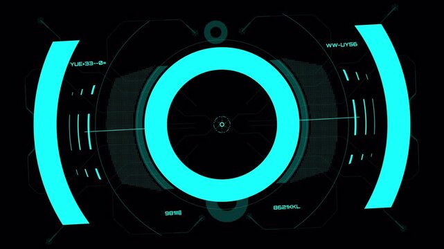Futuristic Digital Interface HUD Display with Glowing Cyan Circular Targeting Elements.