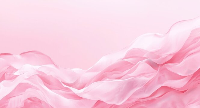 Delicate Pink Silk Waves Flowing in Soft Light