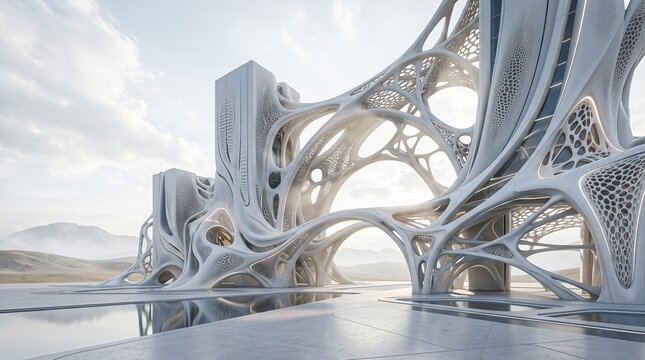 enormous rectangle buildings resembling natural cellular growth