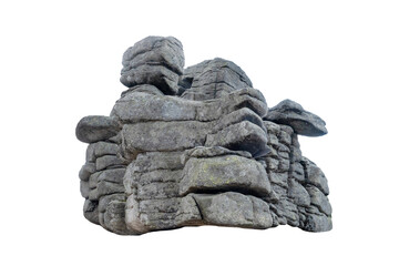 massive rock formation granite boulders isolated on white background © Svitlana