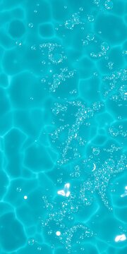 Turquoise waters shimmer with a multitude of delicate bubbles, underwater, aquatic