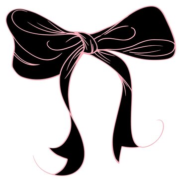 black pink ribbon bow