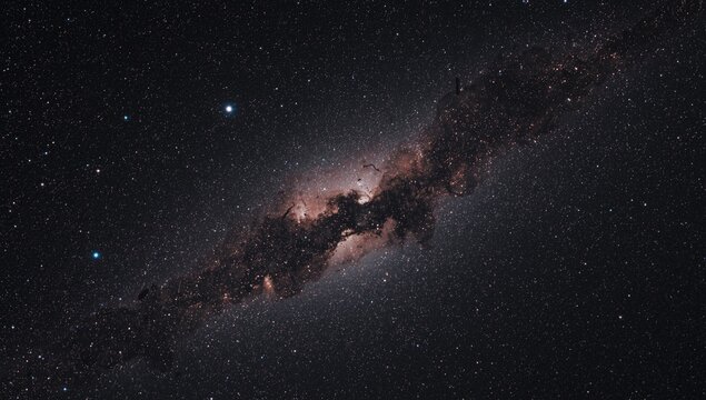 Galactic Nebula View in Deep Space with Stars and Cosmic Dust