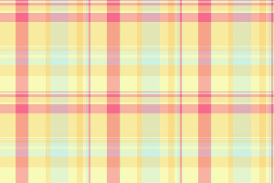 Multicultural vector check textile, king fabric texture background. Advertisement tartan plaid seamless pattern in light and yellow colors.