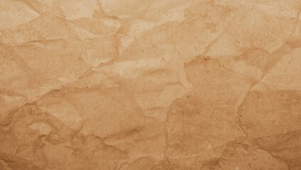 Fototapeta premium Textured Brown Crumpled Paper Background in Warm Tones