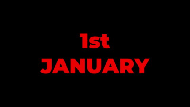 January month looping animation. first month of year