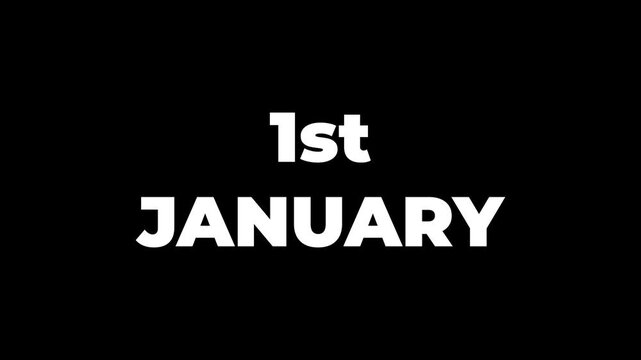 January month looping animation. first month of year
