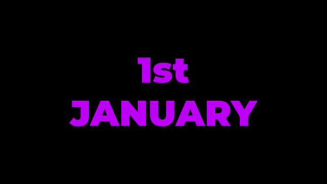 January month looping animation. first month of year