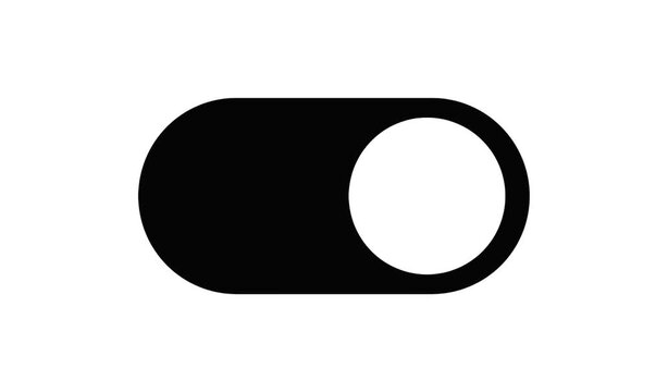 Toggle switch animating between off and on positions, user interface element. Animated toggle switch button motion graphic, UI element
