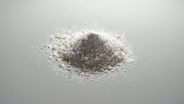 White Granular Substance Piled on a Smooth Surface with Soft Light