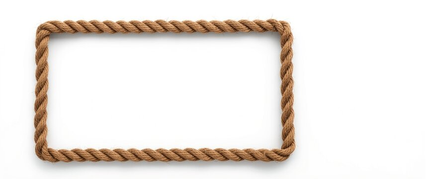 Rope Frame Isolated on White with Simple Design
