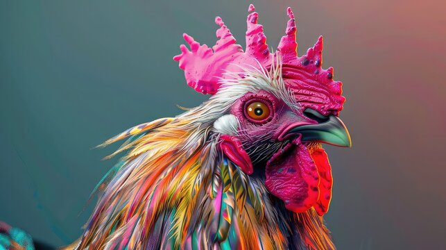 crazy rooster, AI generated