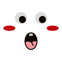 Naklejka premium Cartoon Facial Expression on White Background