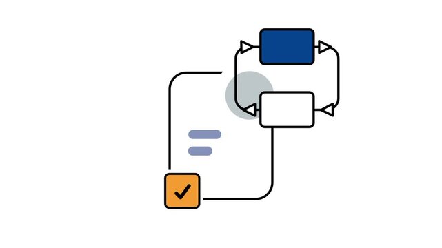 A flowchart connecting a gear icon with a checklist illustrates an automated business process management complete daily workflow tracking system now