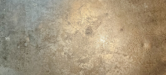 Fototapeta premium Scratched metallic bronze plate surface texture background close up macro