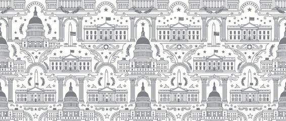 Fototapeta premium US Capitol Building and White House Pattern