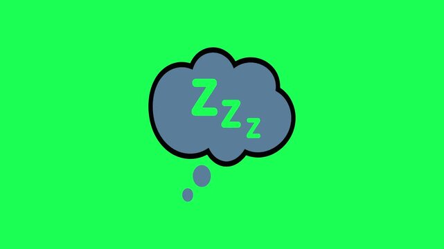Cartoon speech bubble displaying zzzs for sleep concept