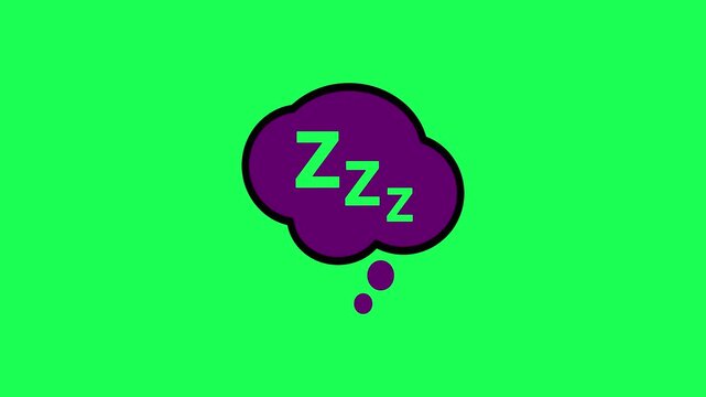 Sleeping thought bubble illustration on a bright green background