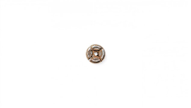 Antique Coin Isolated on White with Detailed Design
