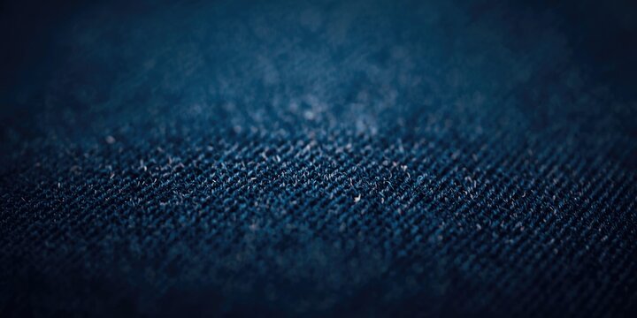 Closeup of Textured Dark Denim Fabric with Soft Surface Details