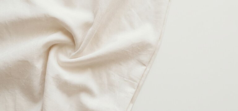 natural white cotton fabric folds
