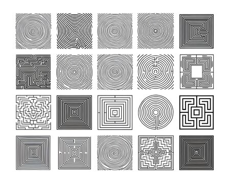 Seamless Geometric Pattern with Circles, Spirals and Decorative Shapes, Abstract Vector Design for Wallpaper, Textile, Ornament and Vintage Background Art
