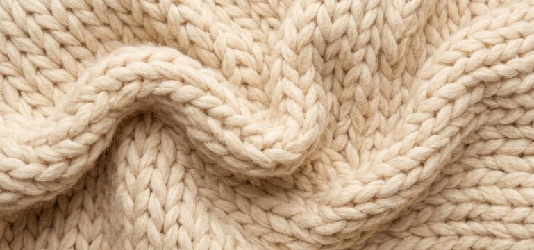 Soft Chunky Knitted Wool Fabric Texture