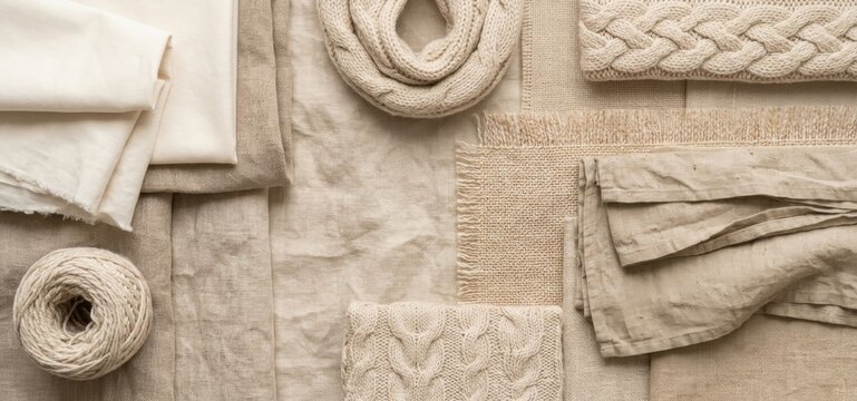 premium natural textile collection advertising background