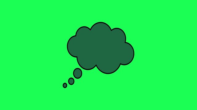 Dark thought bubble illustration on vibrant green background