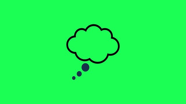 Simple thought bubble icon on a bright green background