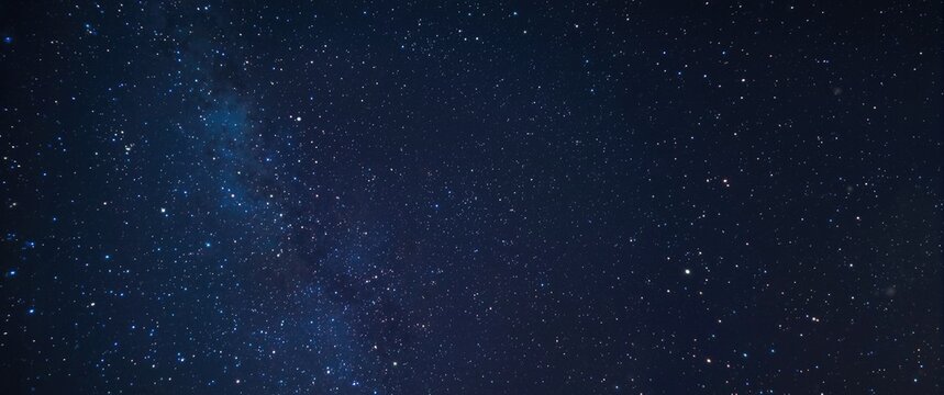 Night Sky Full of Stars with Milky Way in Dark Blue Background