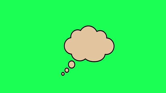 Empty thought bubble illustration on a bright green background