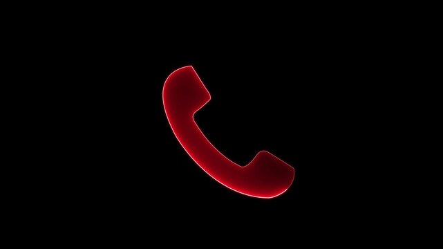 Animated Telephone Call Icon, Phone Communication and Contact Symbol, Client Calling Interface, 4K Motion Graphics