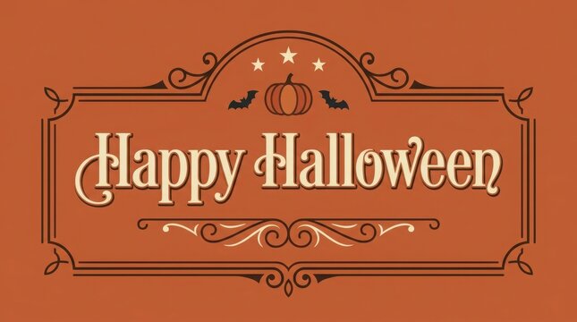 Celebrate the spooky season with a festive happy halloween greeting filled with orange hues and delightful decorations