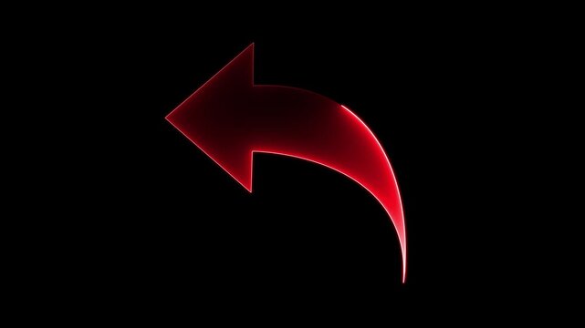 Abstract Animated Arrow Icon, Modern Directional Arrow Symbol, Minimal Motion Graphic, 4K