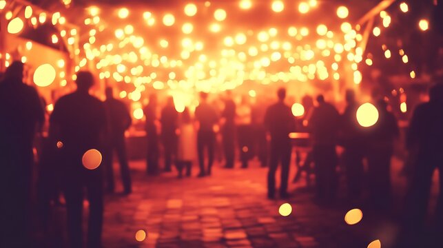 Outdoor party at night