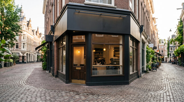 Mockup facade logo brand coffee shop tamplate